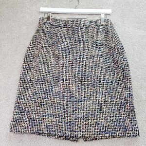 J. Crew No 2 Straight & Pencil Skirt Womens 6 Black Multi Tweed Boucle Back Zip